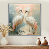 White pink Paradise Cove swans - Bird Wall Art Prints