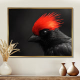 Red Grey Whispers Bird of Paradise - Bird Canvas Wall Art