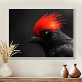Red Grey Whispers Bird of Paradise - Bird Canvas Wall Art