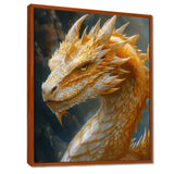 Yellow white Golden Claw Dragon - Dragons Framed Canvas Art