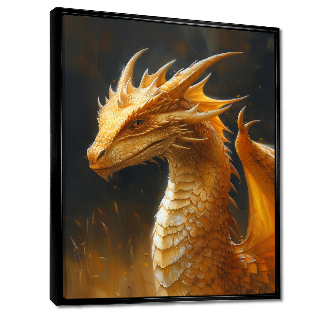 Yellow black Golden Wings Dragon - Dragons Home Decor Art