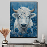 White blue Cosmic Nurture Taurus - Taurus Canvas Wall Art
