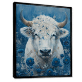 White blue Cosmic Nurture Taurus - Taurus Canvas Wall Art