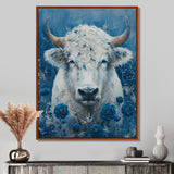White blue Cosmic Nurture Taurus - Taurus Canvas Wall Art