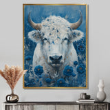 White blue Cosmic Nurture Taurus - Taurus Canvas Wall Art