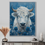 White blue Cosmic Nurture Taurus - Taurus Canvas Wall Art