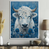 White blue Cosmic Nurture Taurus - Taurus Canvas Wall Art