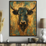 Vintage golden green Taurus - Taurus Wall Art Prints