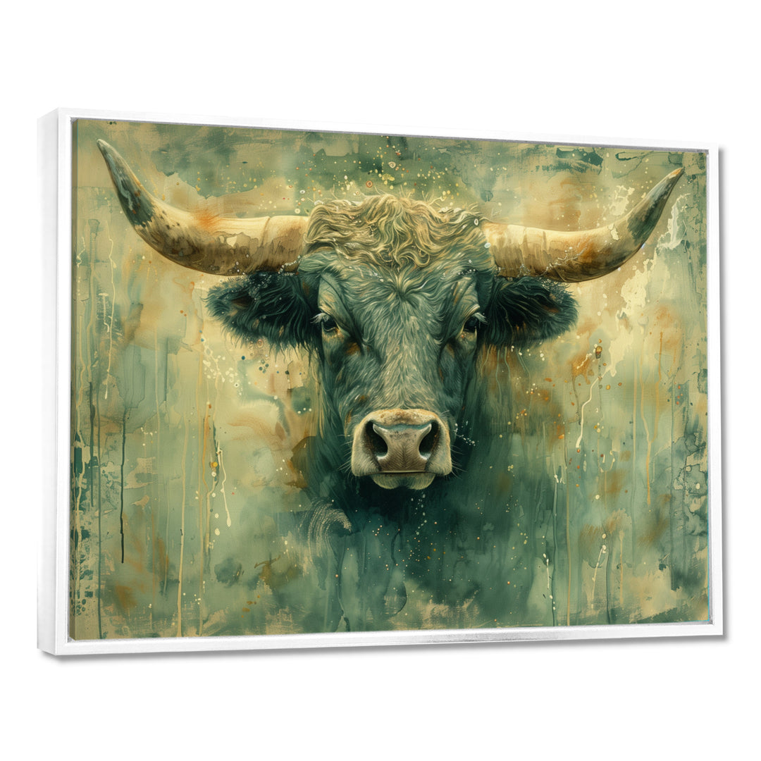Golden green Taurus zodiac Treasures - Green Taurus Wall Art