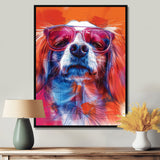 Pink white sunglasses border collie portrait - Dog Wall Art Prints