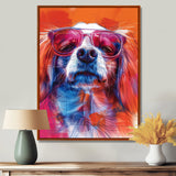 Pink white sunglasses border collie portrait - Dog Wall Art Prints