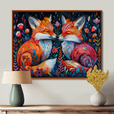 Orange green autumn Fox dreams meadow - Fox Large Canvas Wall Art