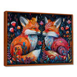 Orange green autumn Fox dreams meadow - Fox Large Canvas Wall Art