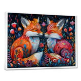 Orange green autumn Fox dreams meadow - Fox Large Canvas Wall Art