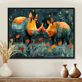 Yellow green Rhino wondering dreams - Rhino Wall Decor