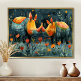 Yellow green Rhino wondering dreams - Rhino Wall Decor