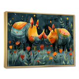 Yellow green Rhino wondering dreams - Rhino Wall Decor