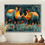 Yellow green Rhino wondering dreams - Rhino Wall Decor