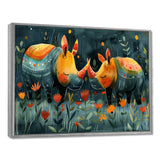 Yellow green Rhino wondering dreams - Rhino Wall Decor