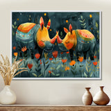 Yellow green Rhino wondering dreams - Rhino Wall Decor