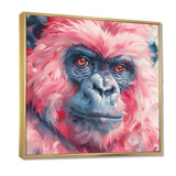 Pink blue gorilla portrait - Gorilla Canvas Wall Art