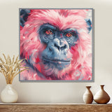 Pink blue gorilla portrait - Gorilla Canvas Wall Art