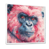 Pink blue gorilla portrait - Gorilla Canvas Wall Art