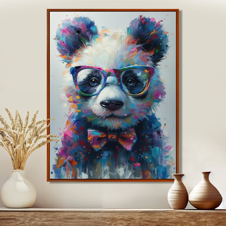 Black red panda portrait illusion - Panda Wall Decor
