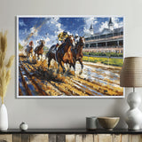 Horse Racing Track To Victory I - Horse Racing Canvas Wall Art