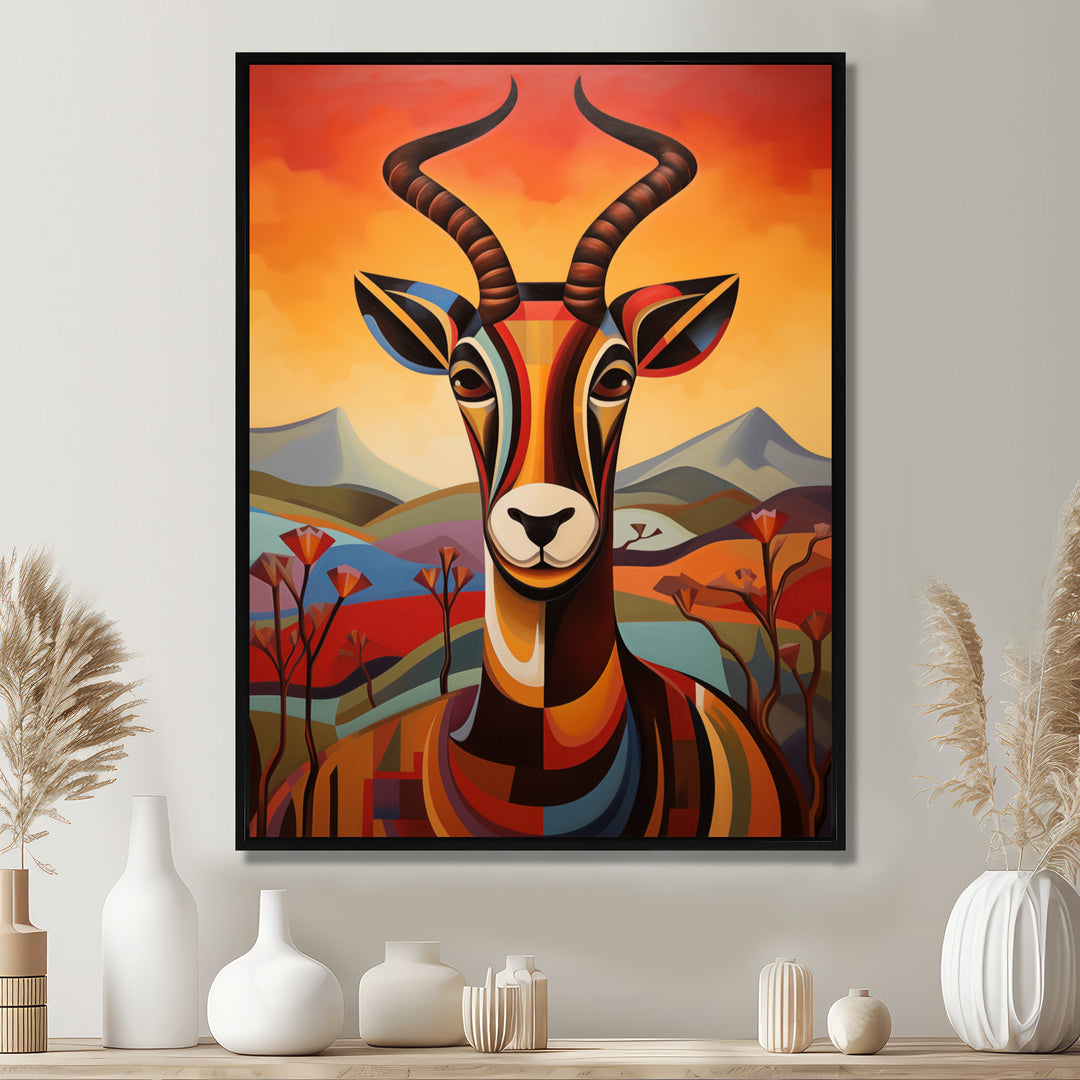 Colorful Antelope in Sahara Desert - Antelope Home Decor Art