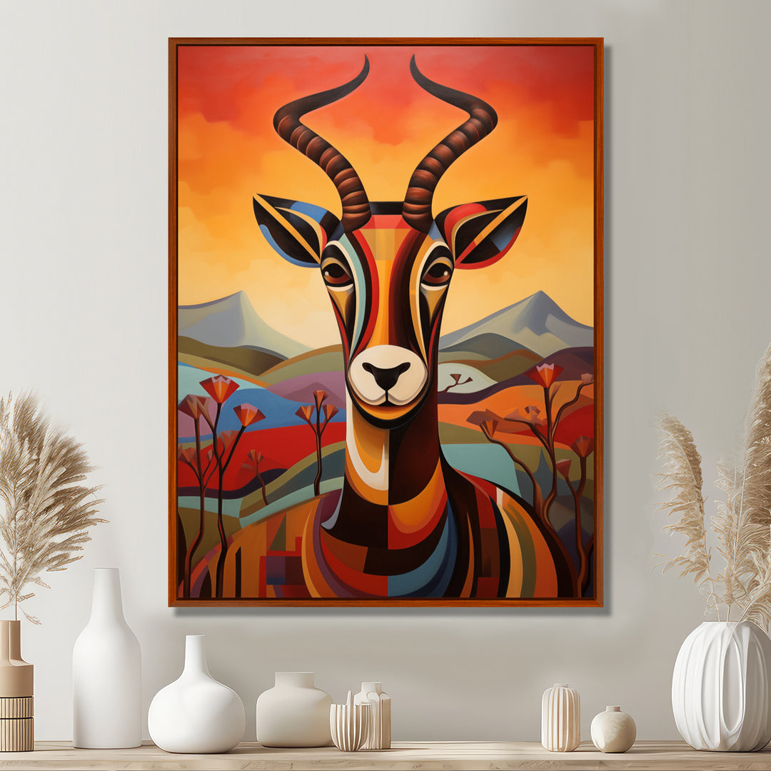 Colorful Antelope in Sahara Desert - Antelope Home Decor Art