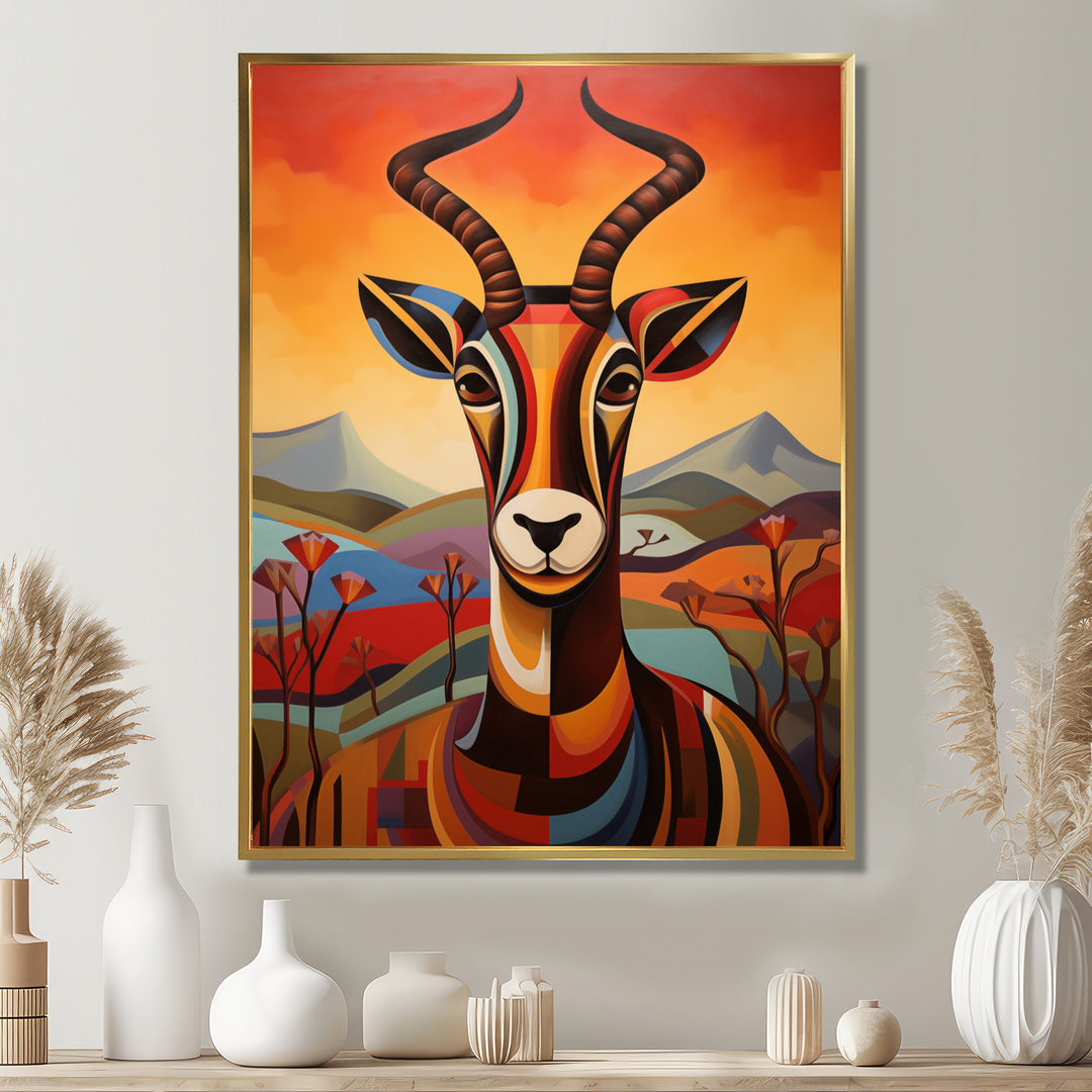 Colorful Antelope in Sahara Desert - Antelope Home Decor Art