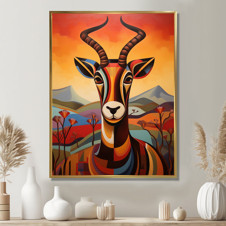 Colorful Antelope in Sahara Desert - Antelope Home Decor Art
