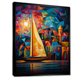 Colorful Sailing Boat at port I - Boat Sailing Canvas Wall Art