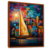 Colorful Sailing Boat at port I - Boat Sailing Canvas Wall Art