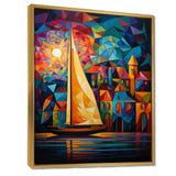 Colorful Sailing Boat at port I - Boat Sailing Canvas Wall Art