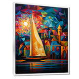 Colorful Sailing Boat at port I - Boat Sailing Canvas Wall Art