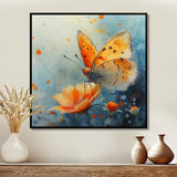 Vintage yellow Butterfly on summer flower - Butterfly Wall Art Prints