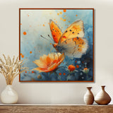 Vintage yellow Butterfly on summer flower - Butterfly Wall Art Prints