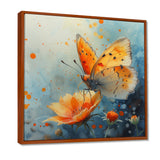 Vintage yellow Butterfly on summer flower - Butterfly Wall Art Prints