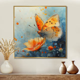 Vintage yellow Butterfly on summer flower - Butterfly Wall Art Prints