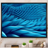 Abstract Blue Wavy Background Framed Canvas Vibrant Black - 1.5" Thick