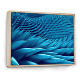 Abstract Blue Wavy Background Framed Canvas Matte White - 1.5" Thick