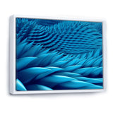 Abstract Blue Wavy Background Framed Canvas Matte White - 1.5" Thick