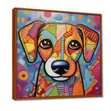Geometric multicolor dog portrait - Dog Living Room Wall Art