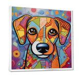 Geometric multicolor dog portrait - Dog Living Room Wall Art
