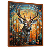 Deer in colorful landscape composition - Deer Bedroom Wall Art