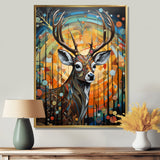 Deer in colorful landscape composition - Deer Bedroom Wall Art