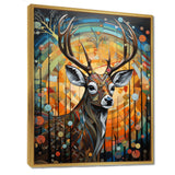 Deer in colorful landscape composition - Deer Bedroom Wall Art