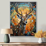 Deer in colorful landscape composition - Deer Bedroom Wall Art